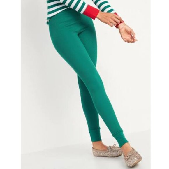 Old Navy waffle pajama PJ leggings green size XS - Picture 1 of 11